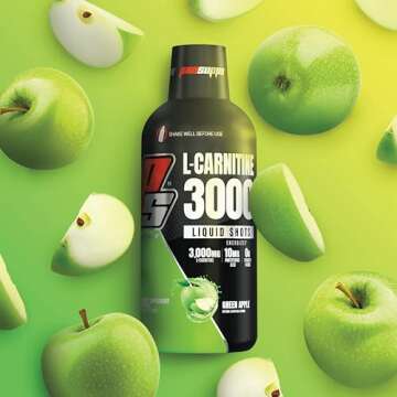 PROSUPPS L-Carnitine Stimulant Free Liquid Shots for Men & Women - Workout Drink for Performance & Muscle Recovery - Clean Energy, No Sugar, No Carbs (31 Servings, 3000 Green Apple)