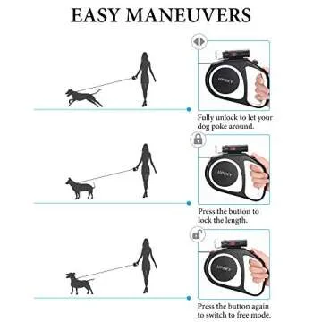 UPSKY Dog Leash with Flashlight - 16ft Retractable Leash