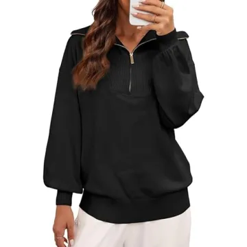 Dokotoo Women's 1/4 Zip Oversized Sweatshirt