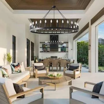 Large Black Wagon Wheel Chandelier for High Ceilings