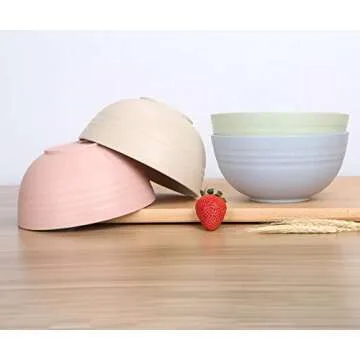 LuckyZone Wheat Straw Dinnerware Sets for 4 (Reusable Plates, Bowls & Cups) - Lightweight Unbreakable Dinner Camping Dishes - Dishwasher & Microwave Safe, Eco Friendly(12Pcs/Beige)