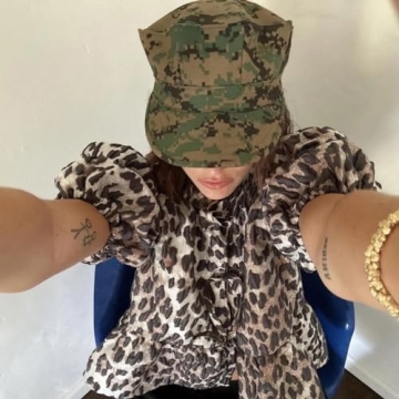 Tie Front Leopard Print Peplum Blouse for Women