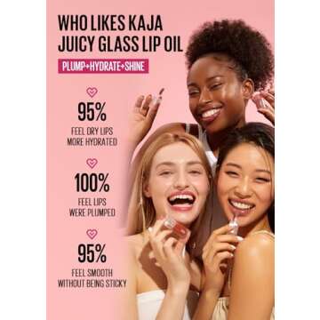 Kaja Lip Plumping - Juicy Glass 08 Cherry Cola | Hydrating, Feel Plumped and Lightweight with Vitamin Tree Fruit Oil, Vegan, Cruelty-Free, Clear Tint Stain Shine Gloss Plumper, Long Lasting