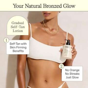 Sun Bronzed Gradual Self Tanning Lotion Australian Made 6.8 fl.oz | Moisturizing & Firming Self Tanner with Peptides | Streak-Free Luxe Sunless Tanner With Vetiver & Santal | Everyday Humans