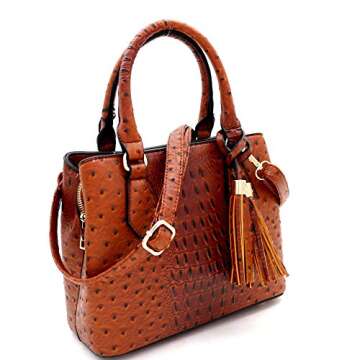 Trendeology Chic Vegan Leather Satchel Well-Organized Bag