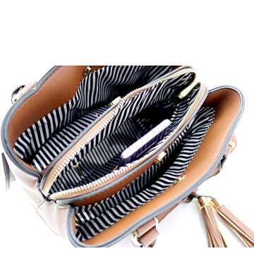 Trendeology Chic Vegan Leather Satchel Well-Organized Bag