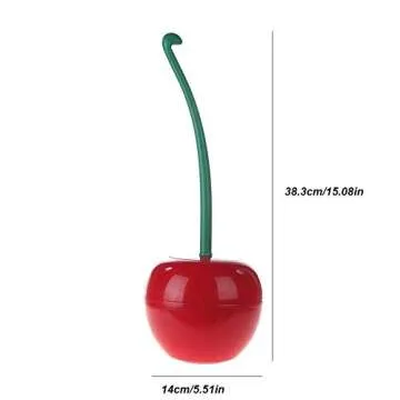 Cherry Shape Toilet Brush - Standing Toilet Brush Set - Compact Household Bathroom Red Cherry Toilet Brush (Red)