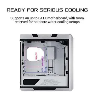 ASUS ROG Strix Helios GX601 White Edition RGB Mid-Tower Computer Case for ATX/EATX Motherboards with tempered glass, aluminum frame, GPU braces, 420mm radiator support and Aura Sync