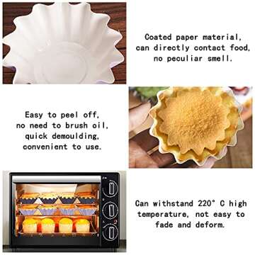 100 PCS Baking Cups for Cupcakes - Greaseproof Liners