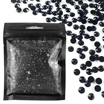 3000Pcs Resin Rhinestones,AB Round Flatback Jelly Rhinestones for DIY Crafts Face Makeup Cups (4MM Black)