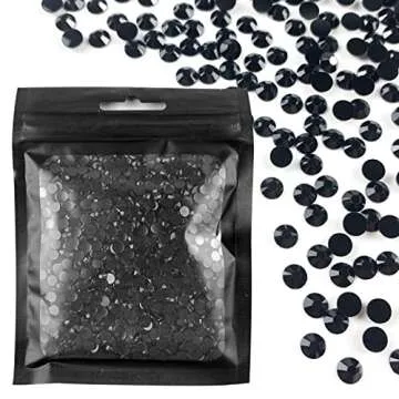 3000Pcs Resin Rhinestones,AB Round Flatback Jelly Rhinestones for DIY Crafts Face Makeup Cups (4MM Black)