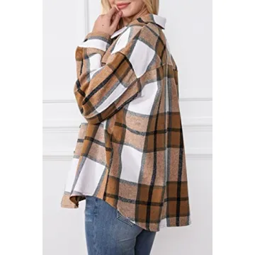 Trendy Queen Womens Flannel Shacket - Warm Fashion Statement