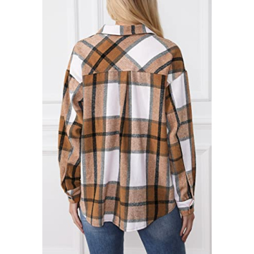 Trendy Queen Womens Flannel Shacket - Warm Fashion Statement