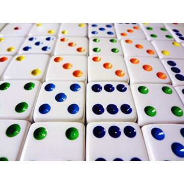 Hobby Monsters 10 D6 16mm White Dice with Multi-Colored Pips