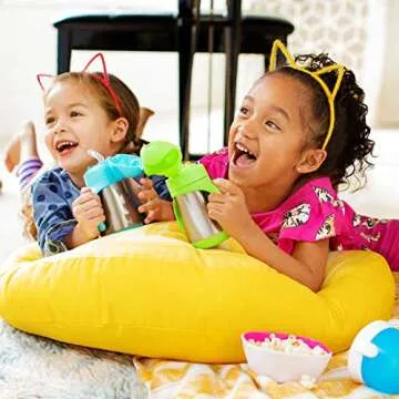 Munchkin Cool Cat Stainless Steel Straw Cup - 8oz Green