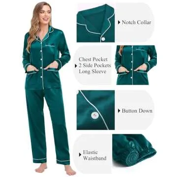 SWOMOG Couples Satin Pajamas Set for Ultimate Comfort
