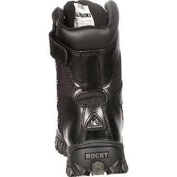 ROCKY Alpha Force Zipper Waterproof Public Service Boot, Black, Size 11(ME)