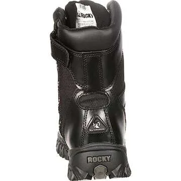 ROCKY Alpha Force Zipper Waterproof Public Service Boot, Black, Size 11(ME)