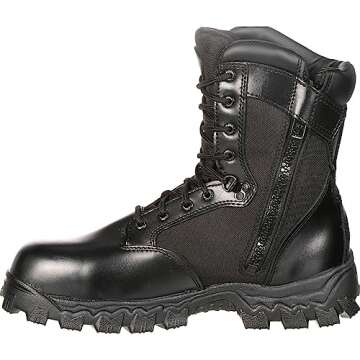 ROCKY Alpha Force Zipper Waterproof Public Service Boot, Black, Size 11(ME)