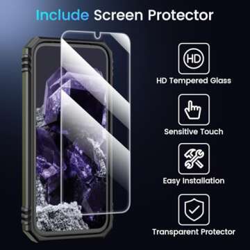 Caka for Google Pixel 8A Case, [Full Camera Protection] [360°Rotated Kickstand Ring] [HD Screen Pro...