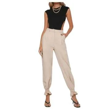 Milumia Women Sleeveless Cut Out Crew Bodysuit Neck Unitard Romper Jumpsuit Black Large