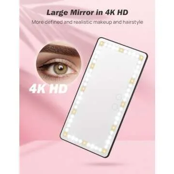 JOYTUTUS Car Sun Visor Vanity Mirror, Car Vanity Mirror With Lights, Makeup Mirror with 3 Light Modes & 60 LEDs, Rechargeable Car Mirror Dimmable Touch Control Travel Makeup Mirror for Car Truck SUV