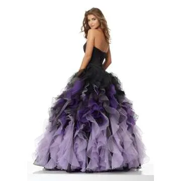 Women's Quinceanera Prom Dresses Long Ball Gown 2025 Puffy Sweetheart Ombre Satin Organza Cocktail Eveing Party Dress No Gradient White 4