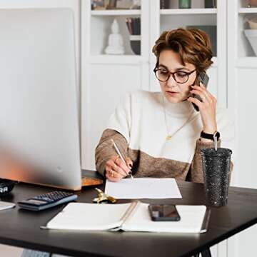 Mimorou Studded Bling Diamond Tumbler Glitter Water Bottle with Lid Stainless Steel Vacuum Thermal Straw Tumbler Rhinestone Tumbler with 1 Pcs Cup Brush 6 Pcs Straw Brushes for Women (16.9 oz, Black)