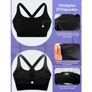 Cordaw High Support Women’s Sports Bra for Pickleball & More