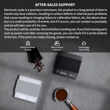 Rechargeable Coffee Scale with Timer and High Precision