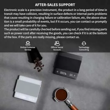 Rechargeable Coffee Scale with Timer and High Precision