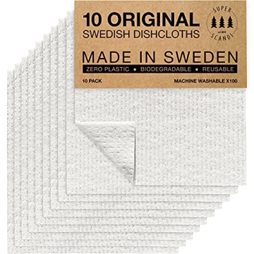 SUPERSCANDI Swedish Dishcloths - Eco-Friendly Kitchen Cleaning