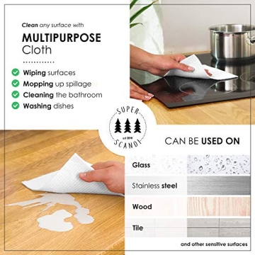 SUPERSCANDI Swedish Dishcloths - Eco-Friendly Kitchen Cleaning