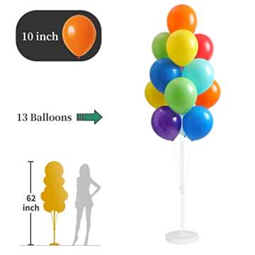 Balloon Column Kit for Floor- Set of 2,Balloon Columns with Stand, Base and Pole,Balloon Tower Backdrop Decoration for Wedding, Baby Shower, Birthday Party, or Bachelorette Parties (MULTICOLOR)