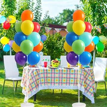 Balloon Column Kit for Floor- Set of 2,Balloon Columns with Stand, Base and Pole,Balloon Tower Backdrop Decoration for Wedding, Baby Shower, Birthday Party, or Bachelorette Parties (MULTICOLOR)