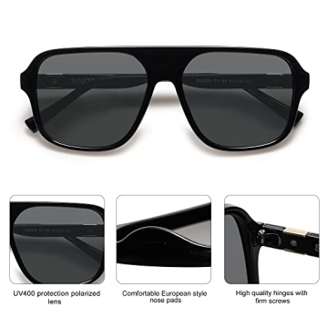 SOJOS Retro Polarized Sunglasses | Stylish UV400 Protection