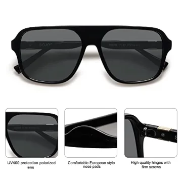 SOJOS Retro Polarized Sunglasses | Stylish UV400 Protection