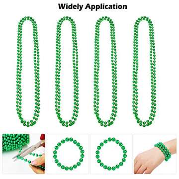50 Feet Christmas Tree Beads Artificial Pearls Beads Garland Plastic Beads Roll for St. Patrick's Day Wedding DIY Decoration Supplies (Green)