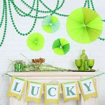 50 Feet Green Beads Garland for Christmas and Weddings