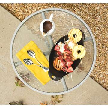 Lodge HOSD Heat Enhanced and Seasoned Cast Iron, 36-Ounce Oval Serving Dish, 36 ounce, Black