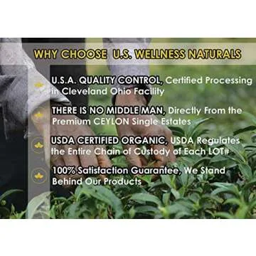 English Breakfast Tea, CRISP, RICH & AROMATIC well-rounded loose leaf tea, 110+ cups, 8oz Organic Ceylon SINGLE ESTATE tea, 100% Idulgashinna estate, OP grade tea, U.S.A. Processed & Quality Control