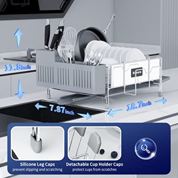 Kitsure Stainless Steel Dish Drying Rack Large Easy Install