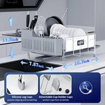 Kitsure Stainless Steel Dish Drying Rack Large Easy Install