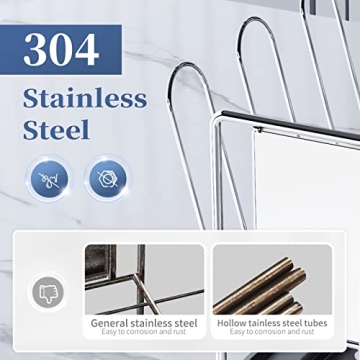 Kitsure Stainless Steel Dish Drying Rack Large Easy Install