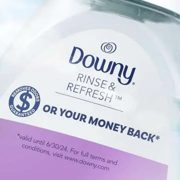 Downy RINSE & REFRESH Laundry Odor Remover and Fabric Softener, Fresh Lavender, 48 fl oz, Safe on ALL Fabrics, Gentle on Skin, HE Compatible
