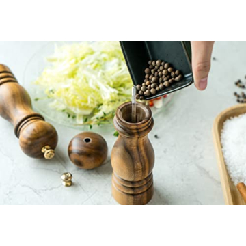 BILL.F Adjustable Salt and Pepper Grinder Set for Fresh Spices