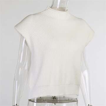 Stylish Sdencin Sleeveless Shoulder Pad Knit Sweater Vest