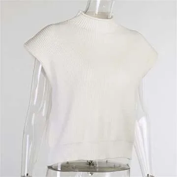 Stylish Sdencin Sleeveless Shoulder Pad Knit Sweater Vest