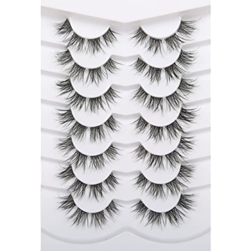 Pooplunch 8D Silky Lashes - Vegan & Cruelty-Free, 7 Pairs Natural Look