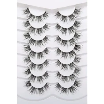 Pooplunch 8D Silky Lashes - Vegan & Cruelty-Free, 7 Pairs Natural Look